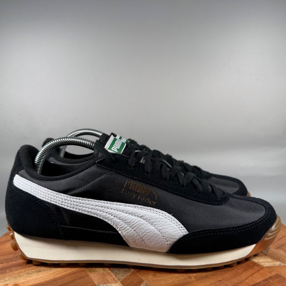 Puma Easy Rider Mens Sneakers Black White Gum 399028-10 Size 9 Low Top Retro